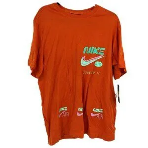 Nike Shirts Nike Orange Graphic Classic Tshirt Made In Egypt